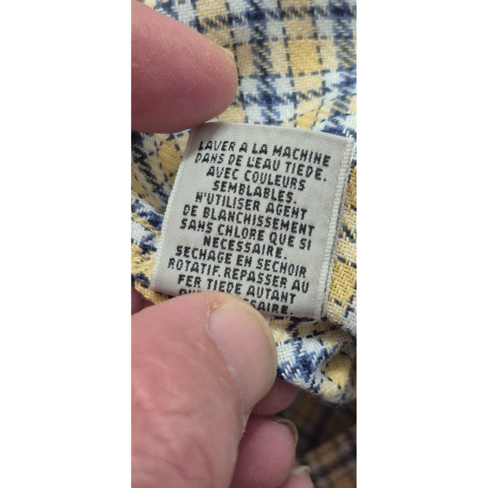 VTG Eddie Bauer AKA men's yellow plaid long sleever button up shirt XLT‎ Cotton - Picture 7 of 13